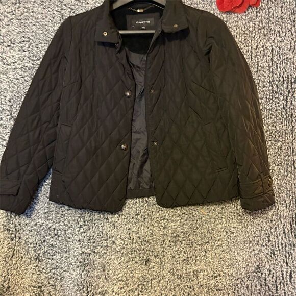 Jones New York Women's Quilted Jacket Black M Mid-Length Casual - Picture 1 of 12